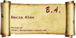 Becza Alex névjegykártya